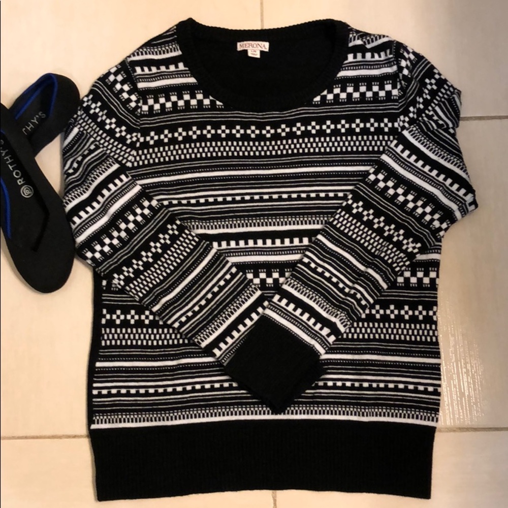 Merona Black & White Patterned Sweater